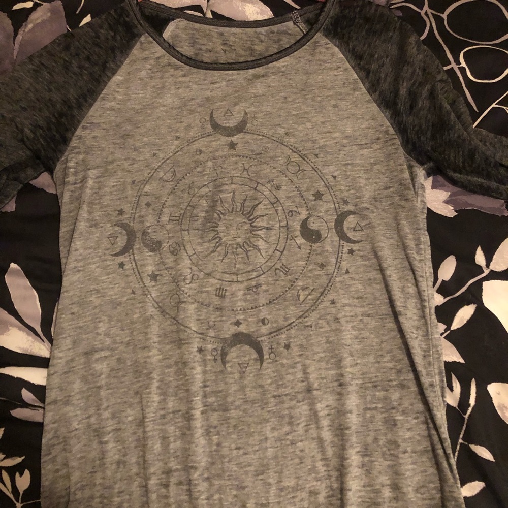 Raglan 3/4 sleeve burnout